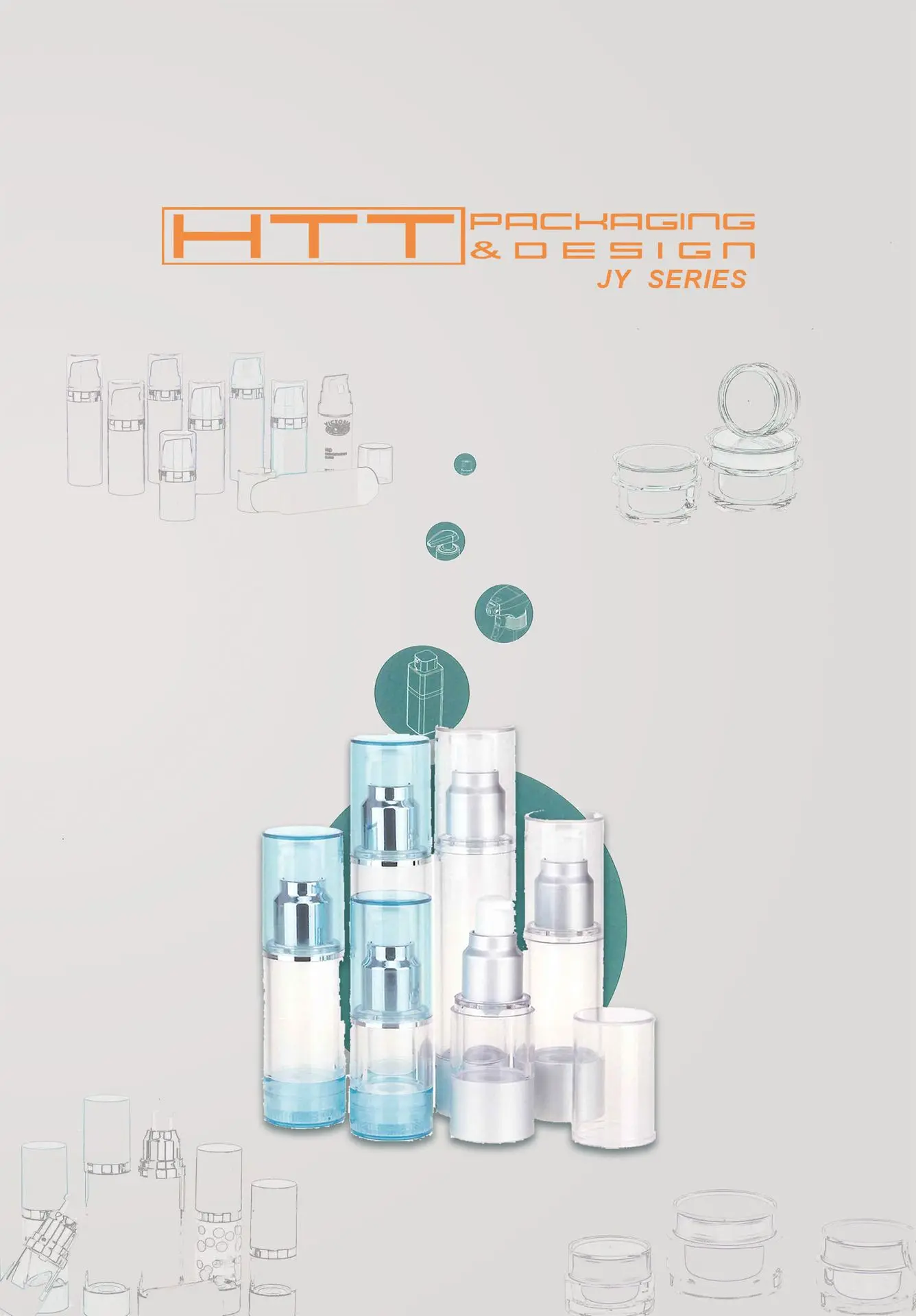 JY Series heavy wall PET plastic bottles that mimic the look and feel of glass packaging.