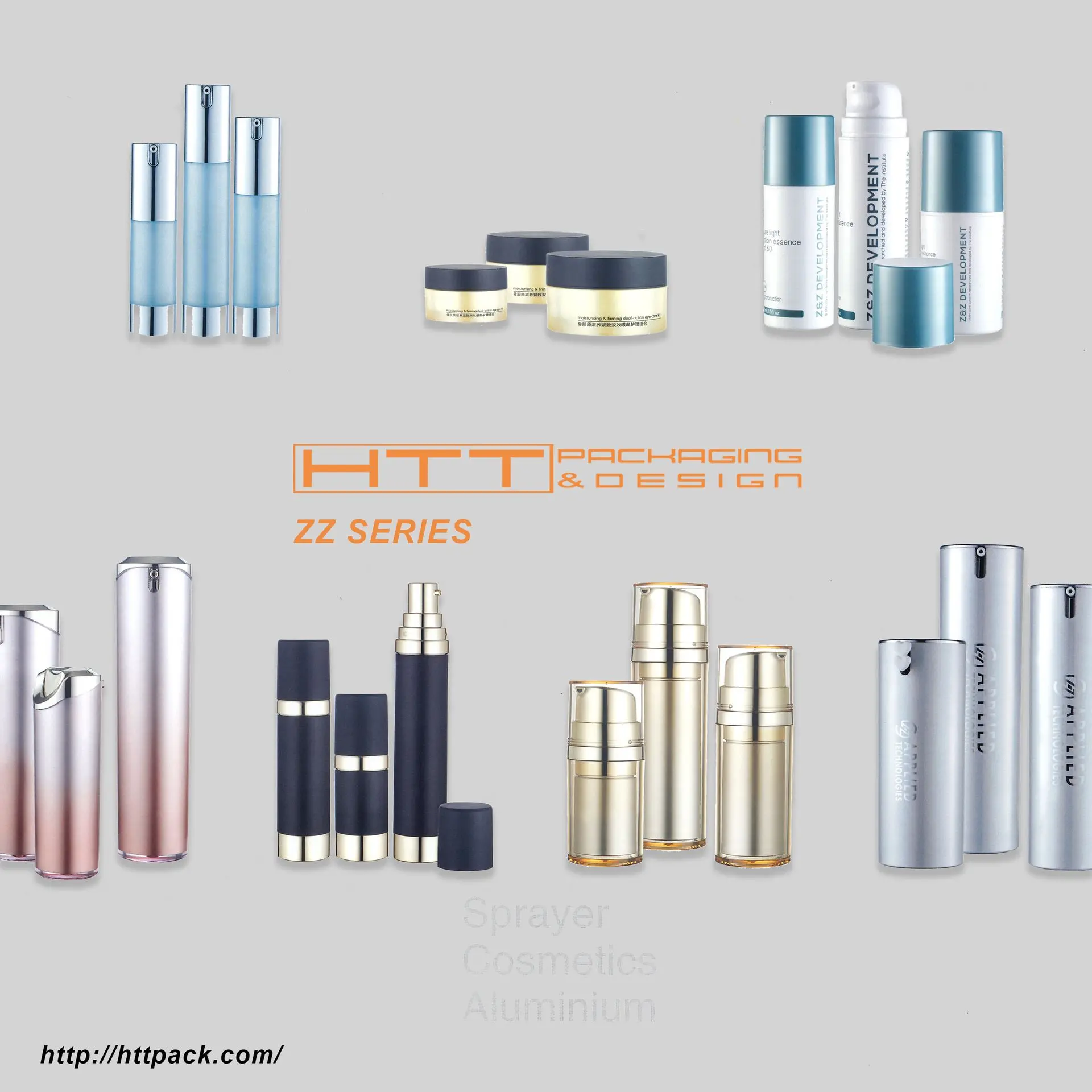ZZ Series luxury double-wall acrylic cosmetic jars and bottles for premium skincare creams.