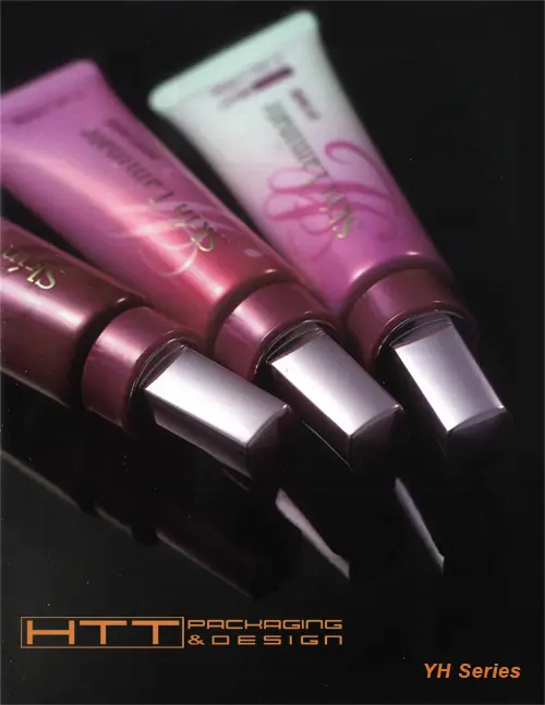 YH Series cosmetic tubes with flat precision-tip applicators for targeted skincare treatments.